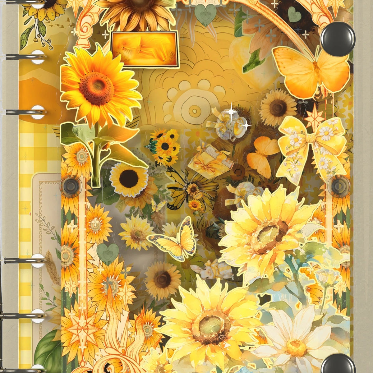 Close-up of the shaker window and charms, Sunshine Sunflowers