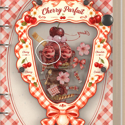 Close-up of the shaker window and charms, Cherry Parfait