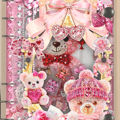 Close-up of the shaker window and charms, Pink Bears & Hearts
