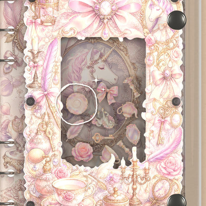 Close-up of the shaker window and charms, Pastel Unicorn Teatime