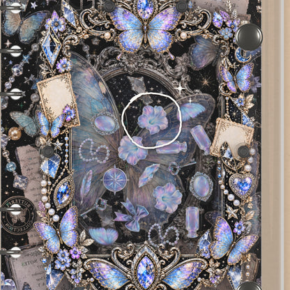 Close-up of the shaker window and charms, Iridescent Butterfly