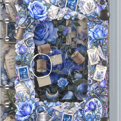 Close-up of the shaker window and charms, Blue Climbing Roses