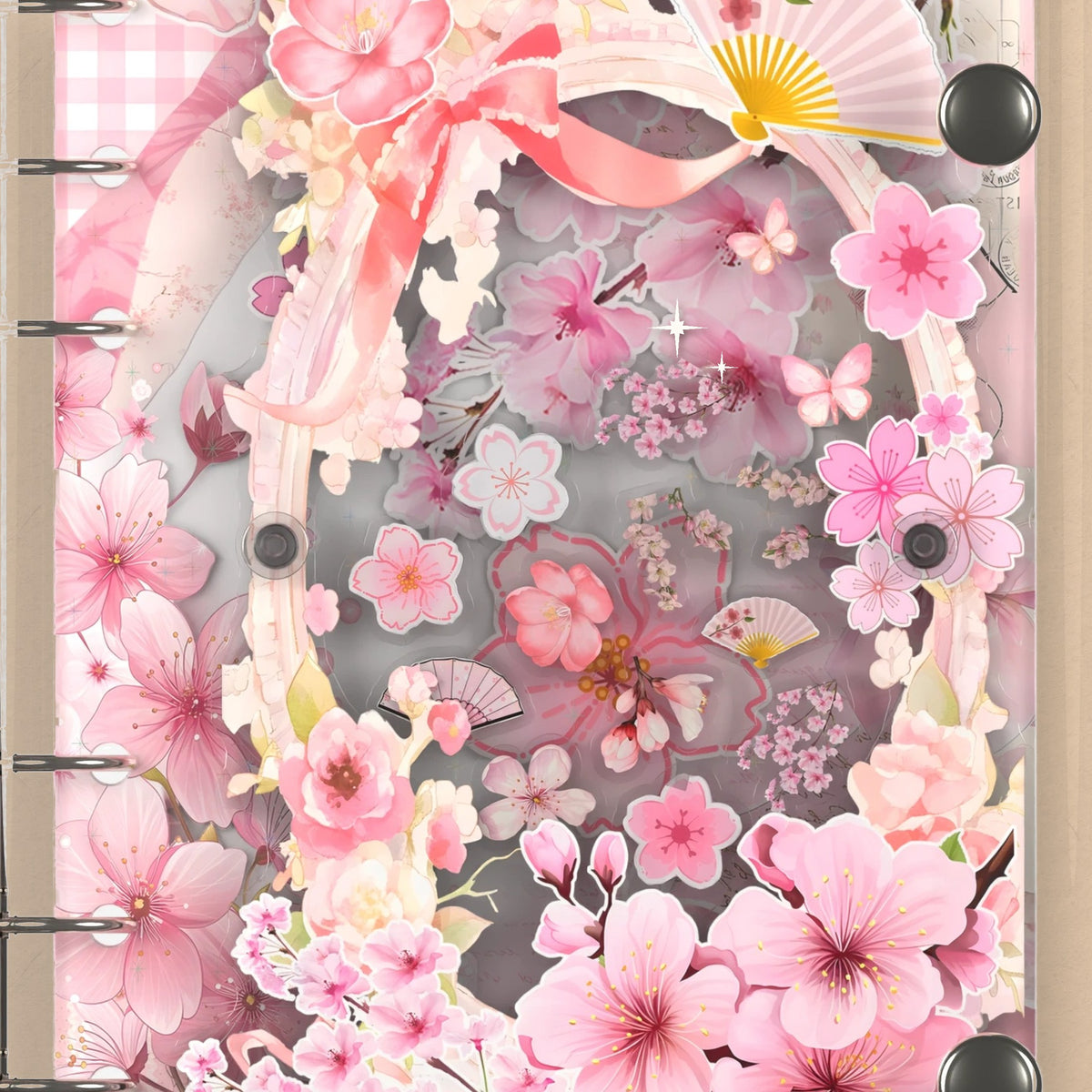 Close-up of the shaker window and charms, Cherry Blossoms