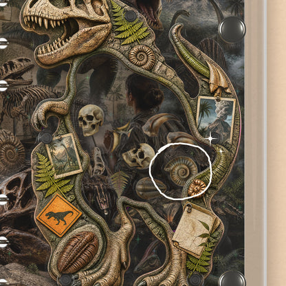 Close-up of the shaker window and charms, Dinosaur Fossils