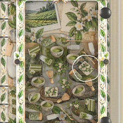 Close-up of the shaker window and charms, Matcha Latte Bar