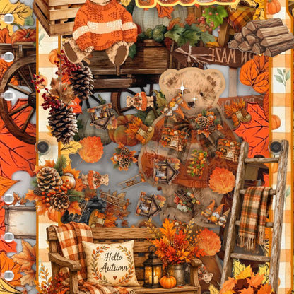 Close-up of the shaker window and charms, Cozy Autumn Porch