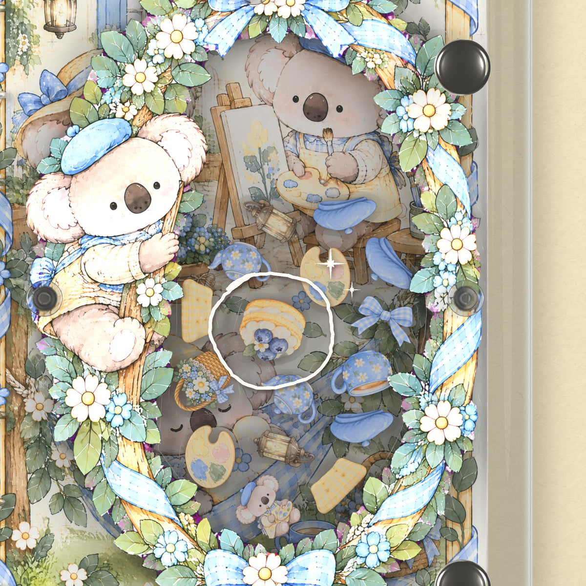 Close-up of the shaker window and charms, Koala Sunny Days