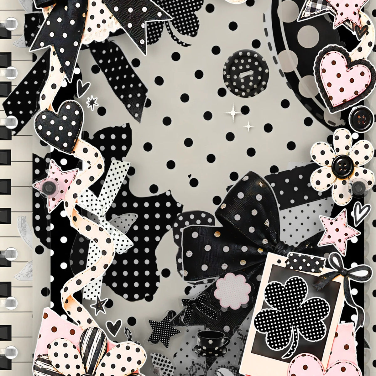 Close-up of the shaker window and charms, Polka Dot Bows