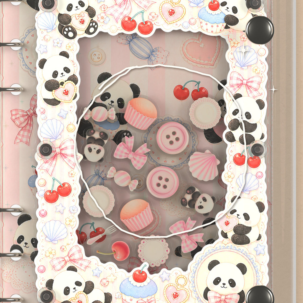 Close-up of the shaker window and charms, Panda Cupcakes