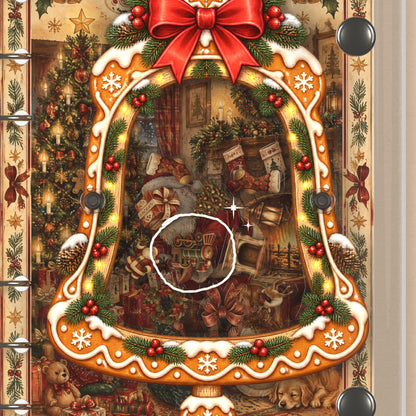 Close-up of the shaker window and charms, Fireside Christmas Gifts