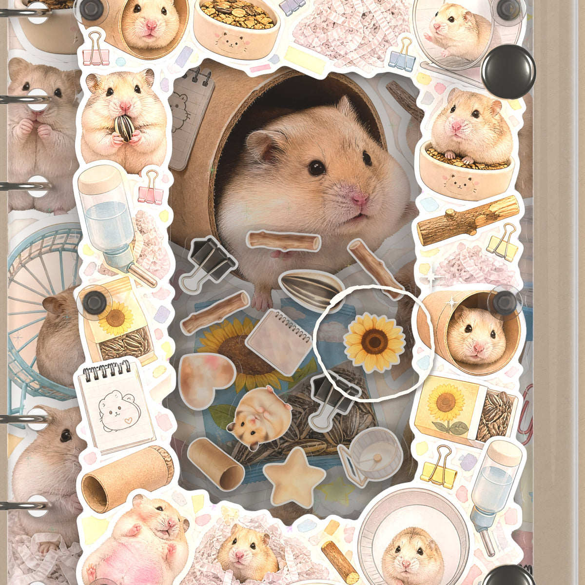 Close-up of the shaker window and charms, Hamster Hideout