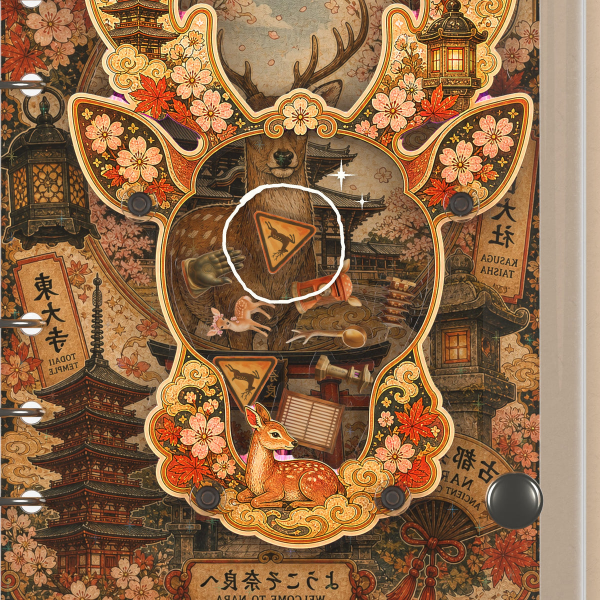 Close-up of the shaker window and charms, Nara Park Deer