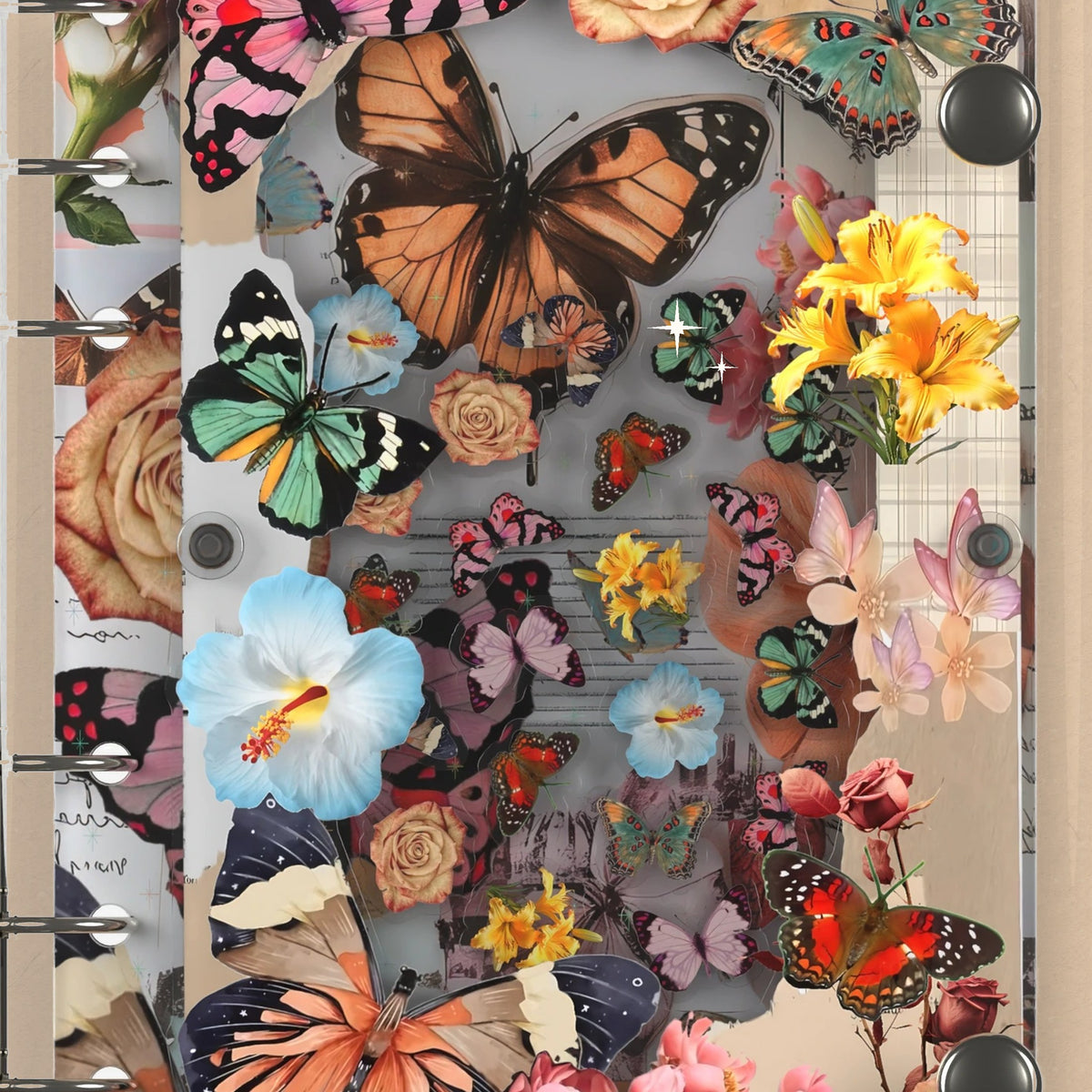 Close-up of the shaker window and charms, Vintage Butterfly