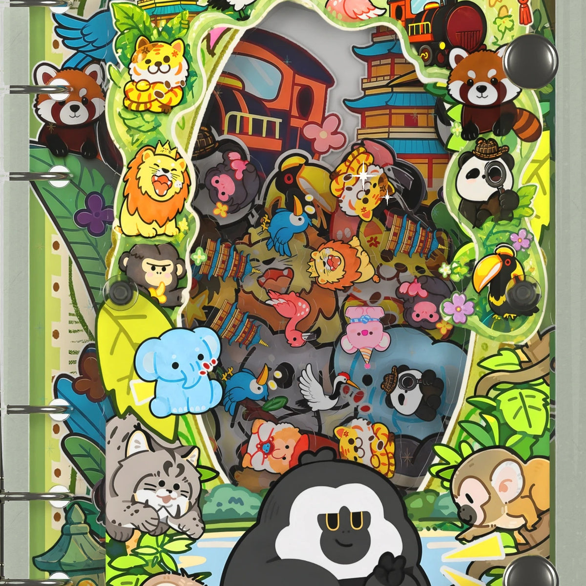 Close-up of the shaker window and charms, Chibi Zoo Animals