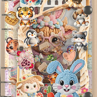 Close-up of the shaker window and charms, Crochet Animal Pals