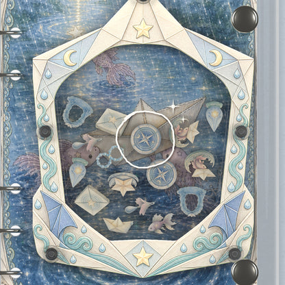 Close-up of the shaker window and charms, Paper Boat Voyage