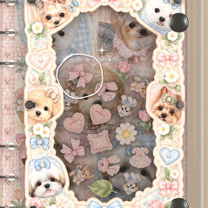Close-up of the shaker window and charms, Gingham Puppies