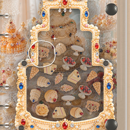 Close-up of the shaker window and charms, Golden Jewel Cake