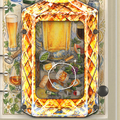 Close-up of the shaker window and charms, Amber Whisky Decanter