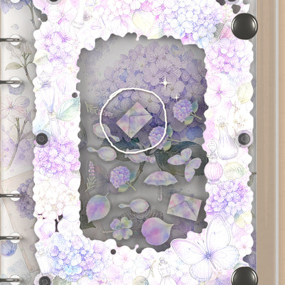 Close-up of the shaker window and charms, Hydrangea & Perfume
