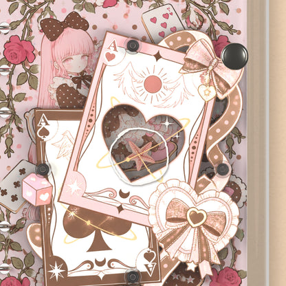 Close-up of the shaker window and charms, Pink Playing Cards