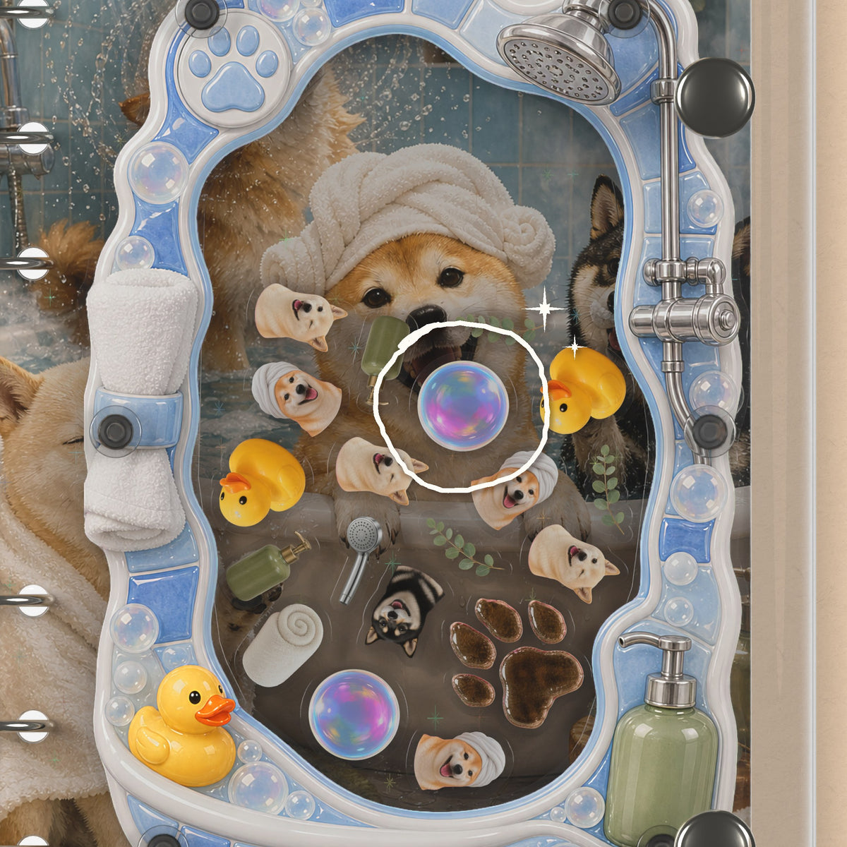 Close-up of the shaker window and charms, Shiba Bath