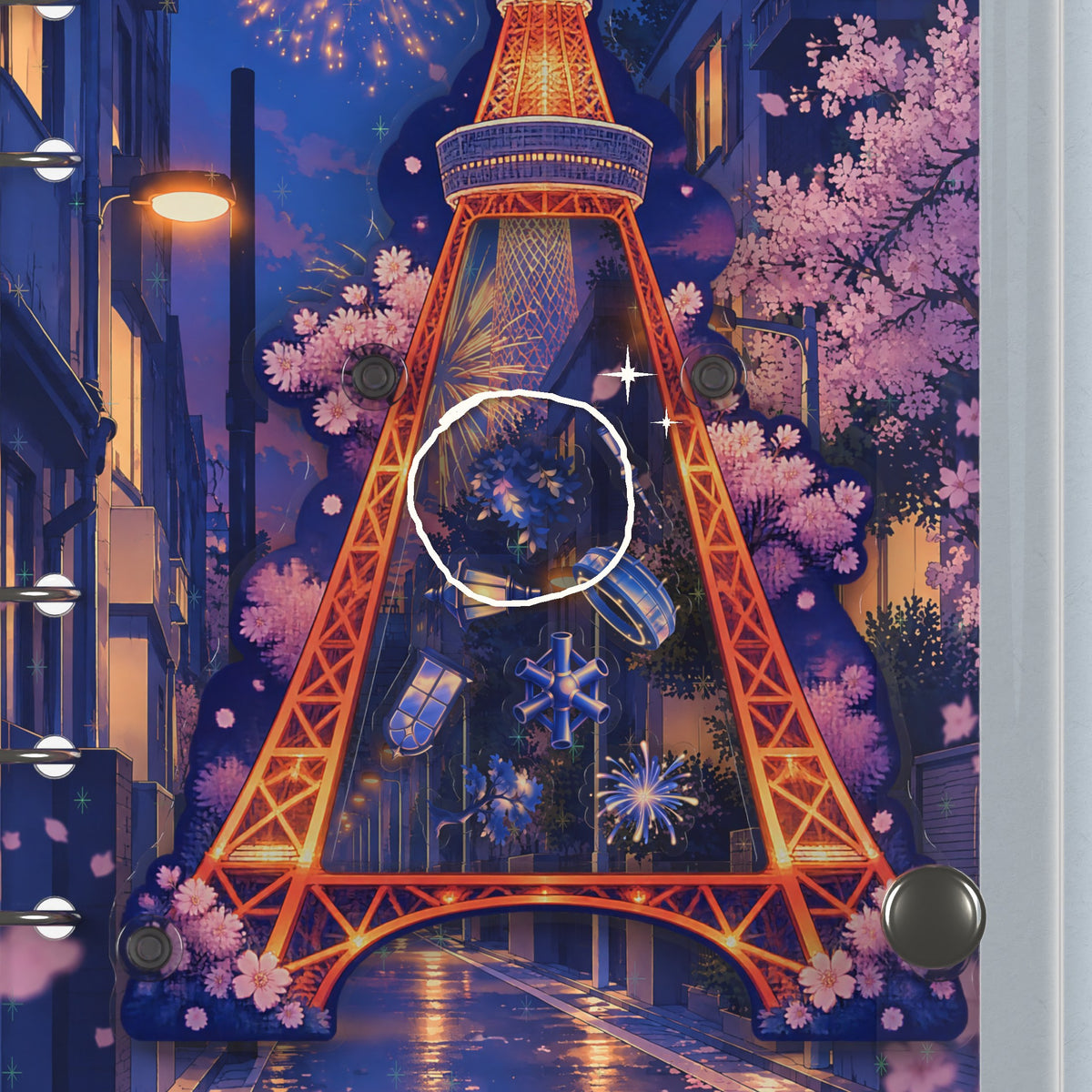 Close-up of the shaker window and charms, Tokyo Tower Night