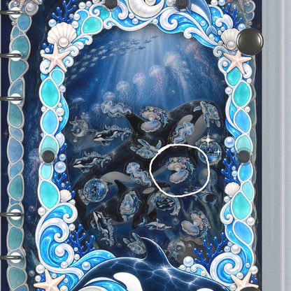 Close-up of the shaker window and charms, Moonlit Orca Bay