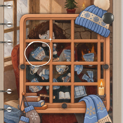 Close-up of the shaker window and charms, Winter Reading Nook
