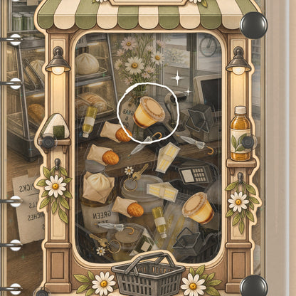 Close-up of the shaker window and charms, Local Konbini