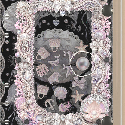 Close-up of the shaker window and charms, Shell Pearl Pendant
