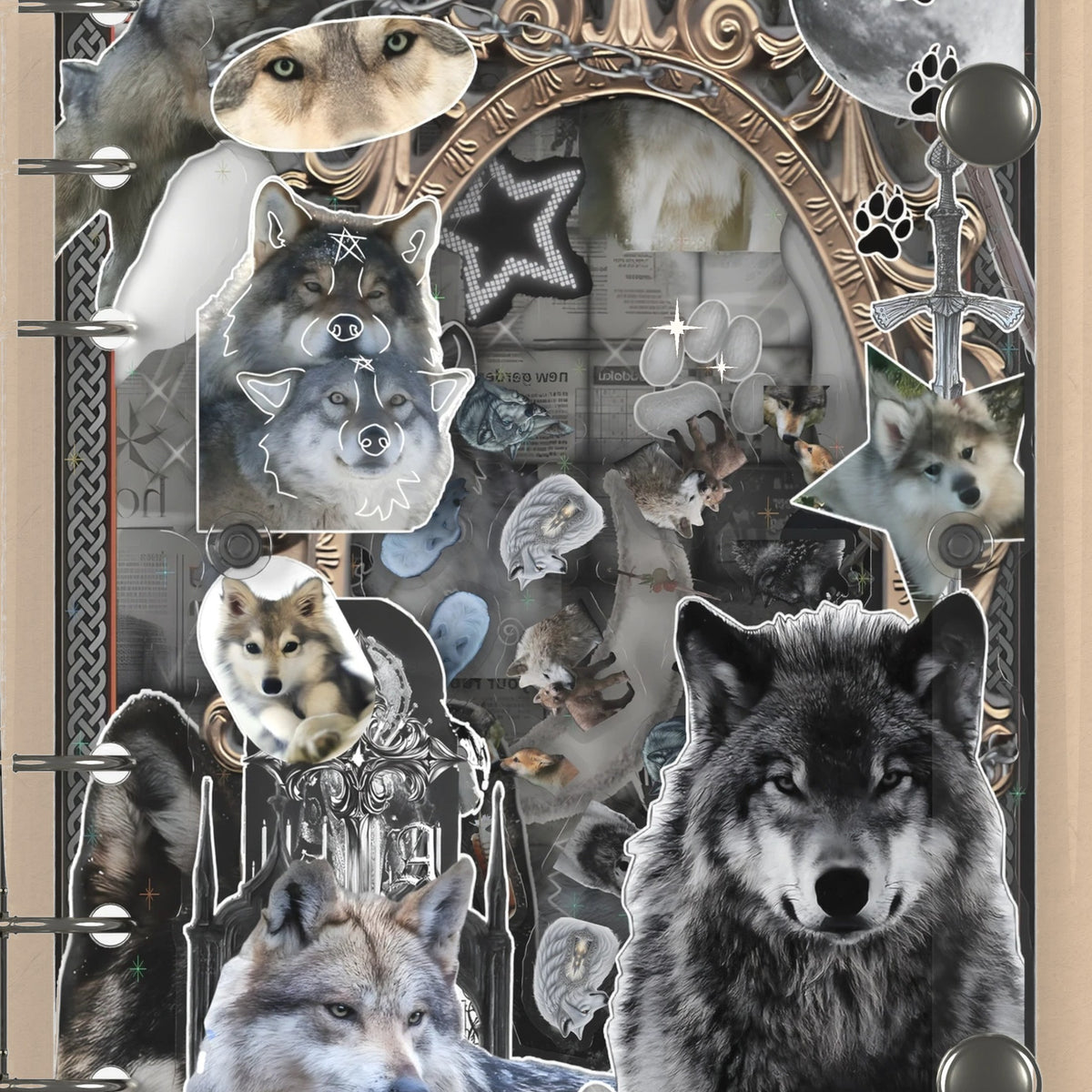 Close-up of the shaker window and charms, Moonlit Wolf Pack