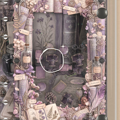 Close-up of the shaker window and charms, Poetry Books