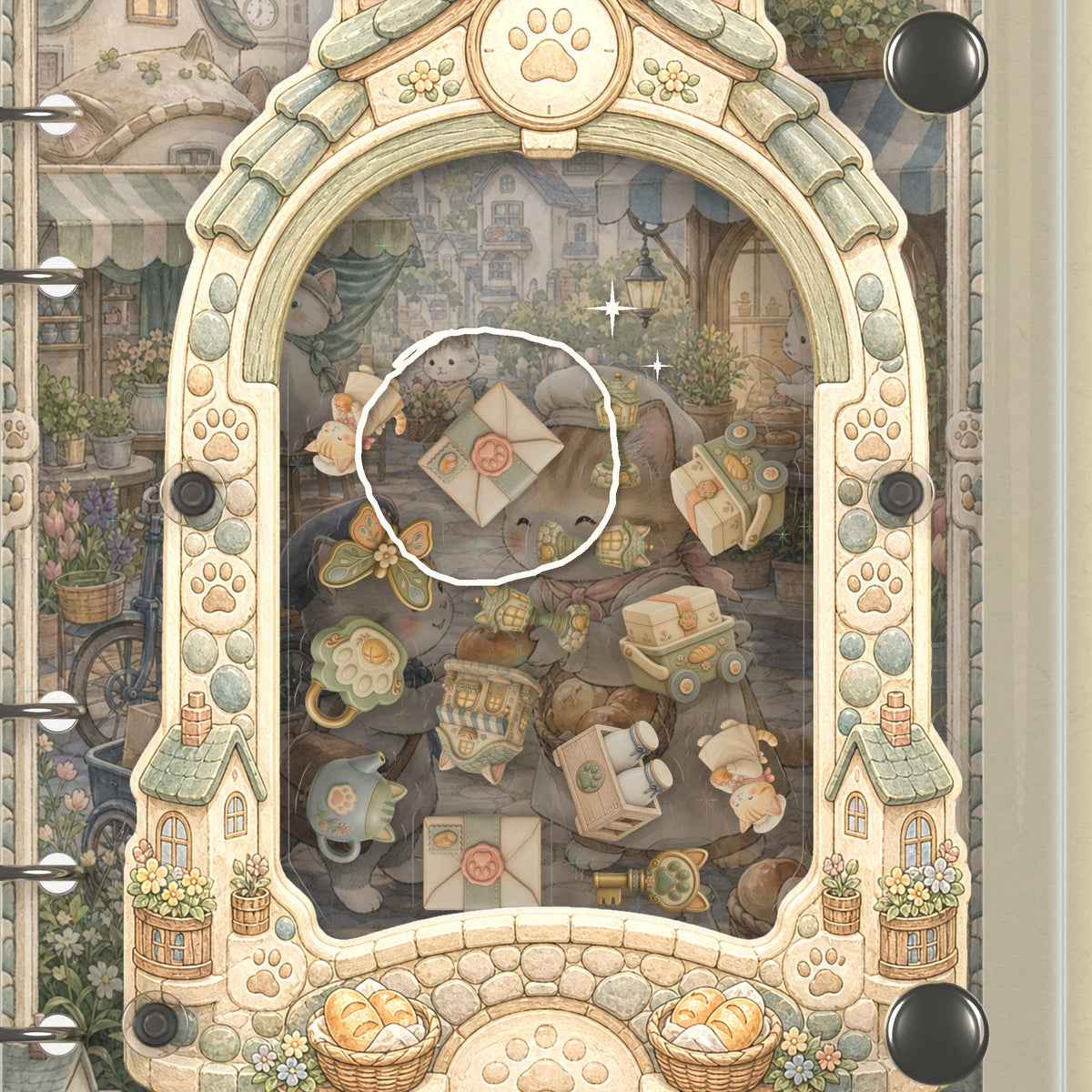 Close-up of the shaker window and charms, Cat Town Market