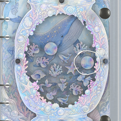 Close-up of the shaker window and charms, Whale & Coral Jar