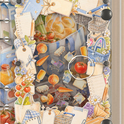 Close-up of the shaker window and charms, Grocery Tote