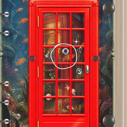 Close-up of the shaker window and charms, Undersea Phone Booth