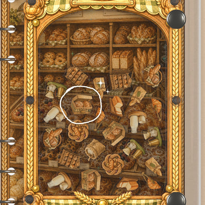 Close-up of the shaker window and charms, Warm Bakery