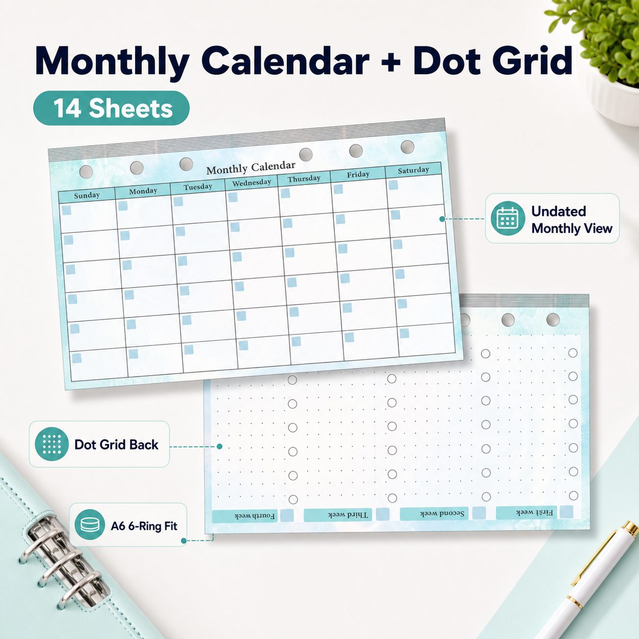A6 6-Ring Planner Refill Kit detail image