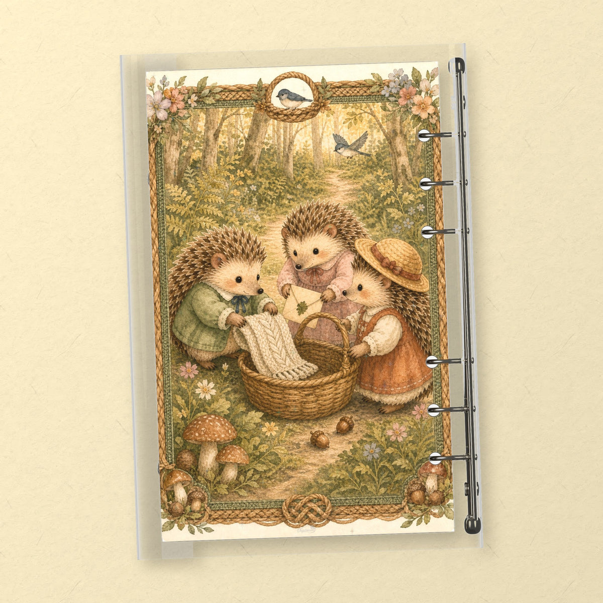 Hedgehog Tea Basket back cover design