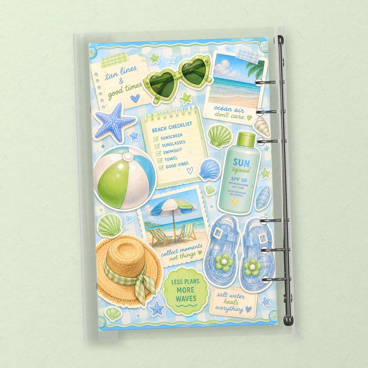 Summer Beach Stickers back cover design