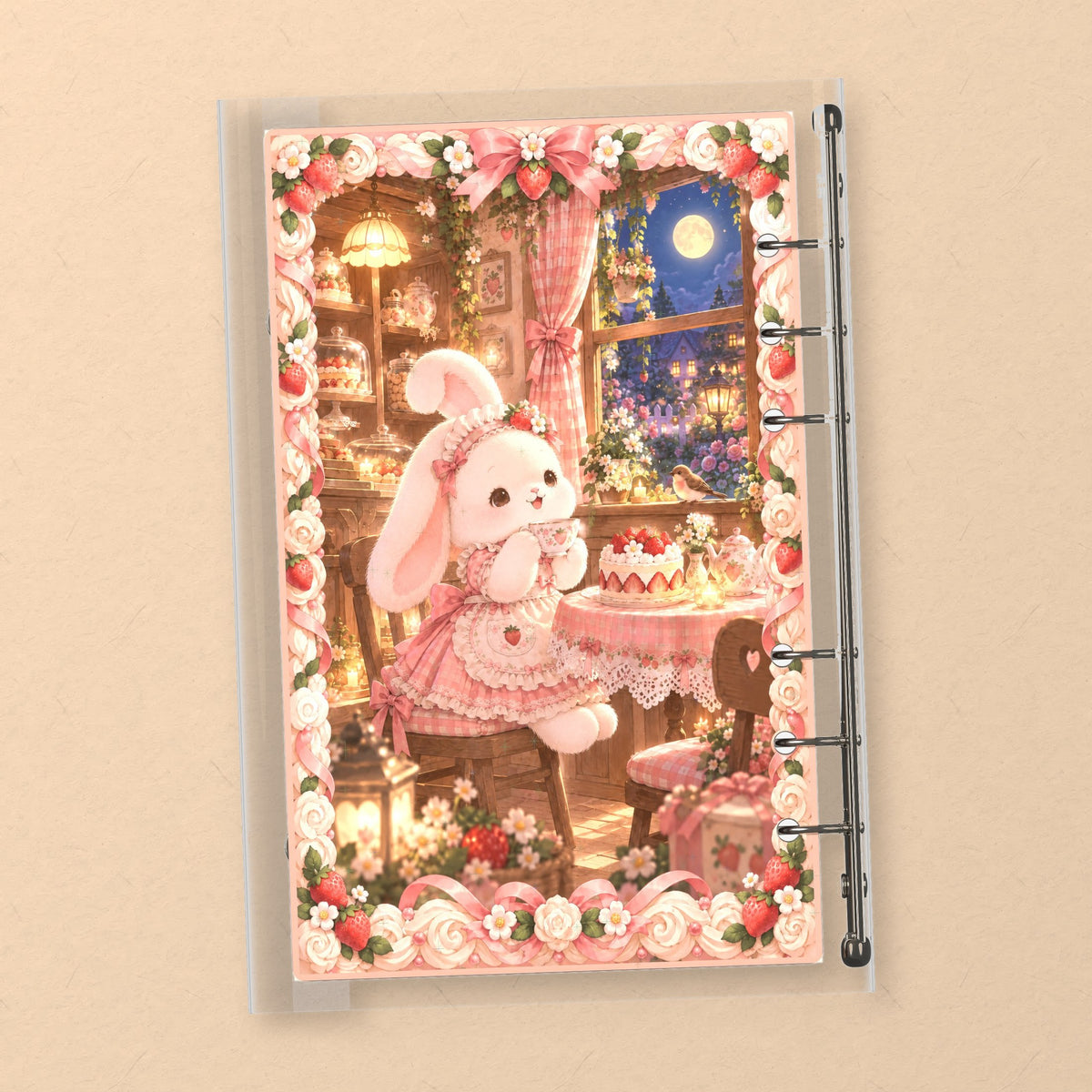 Strawberry Bunny back cover design