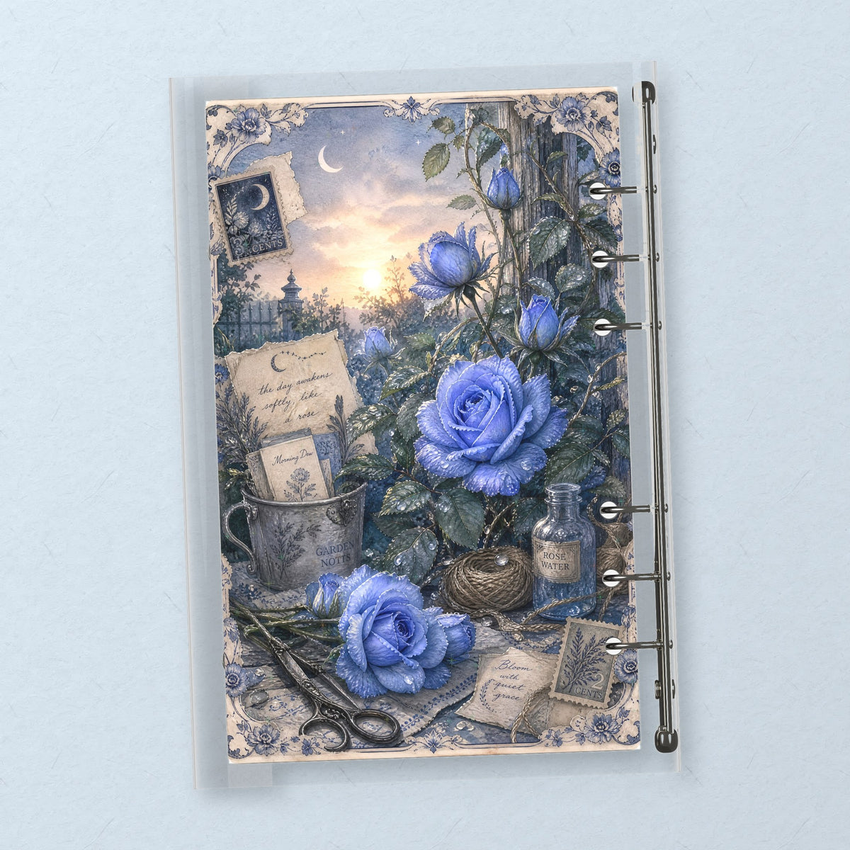 Blue Climbing Roses back cover design