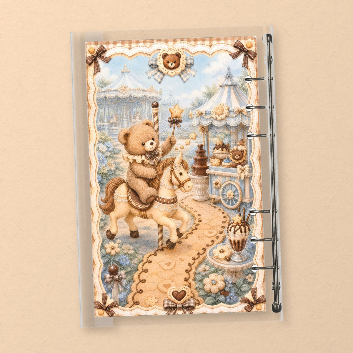 Chocolate Carousel Bear back cover design