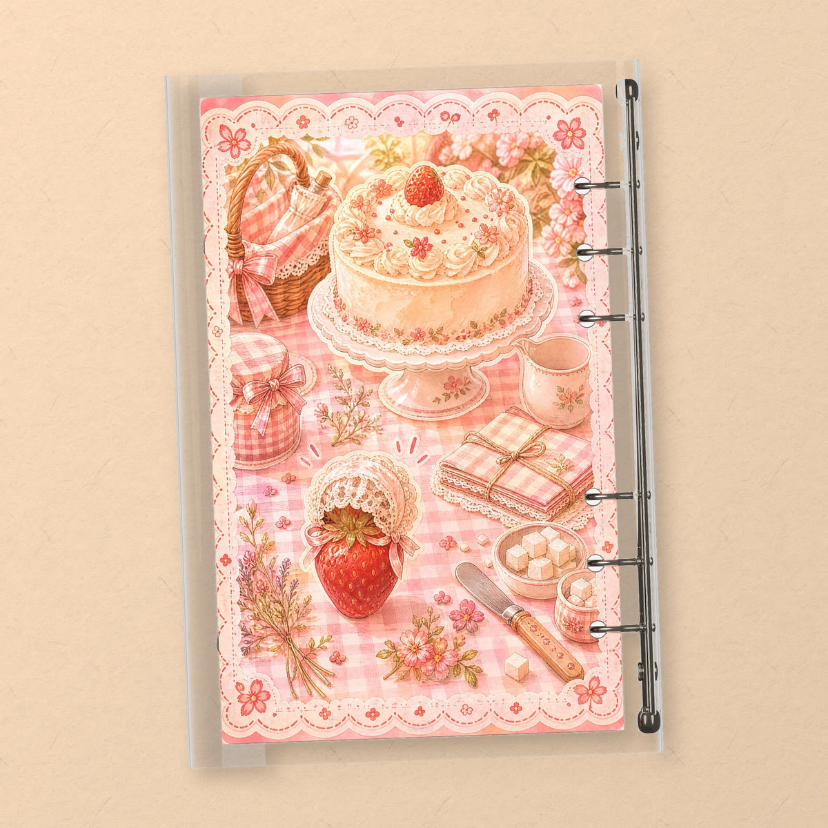 Strawberry Picnic Party back cover design