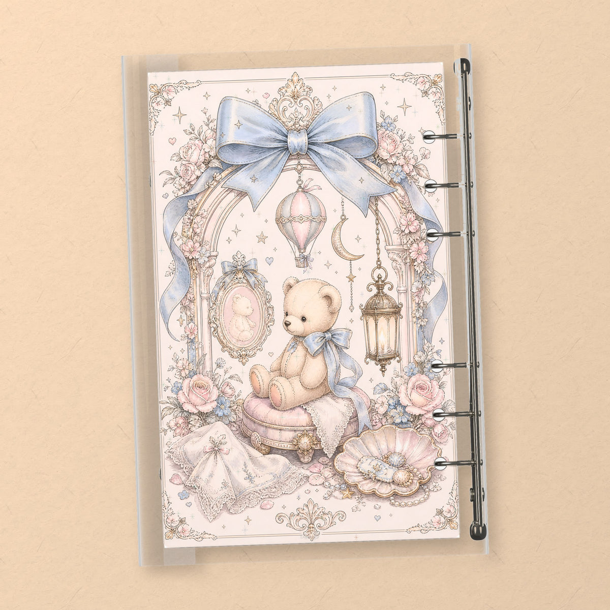 Teddy Moon Balloon back cover design