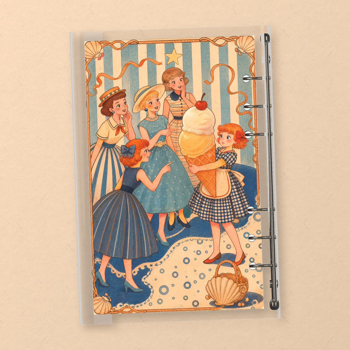 Retro Seaside Sisters back cover design