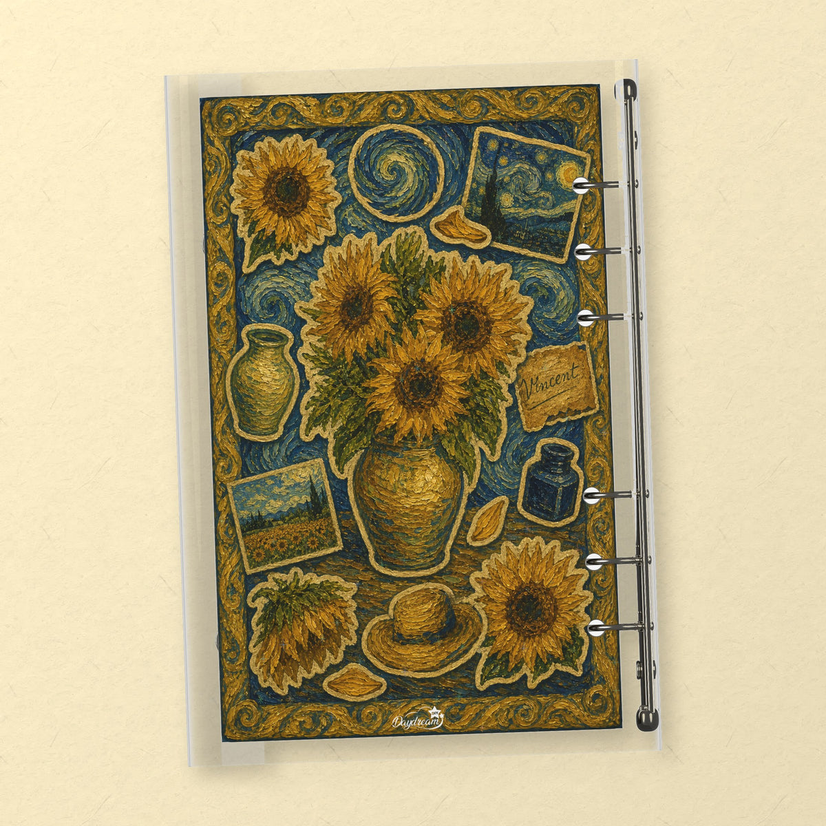 Oil Painted Sunflowers back cover design