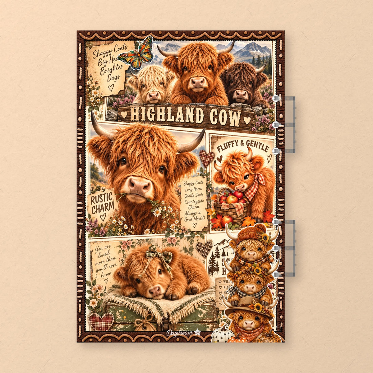 Sunflower Highland Calves back cover design