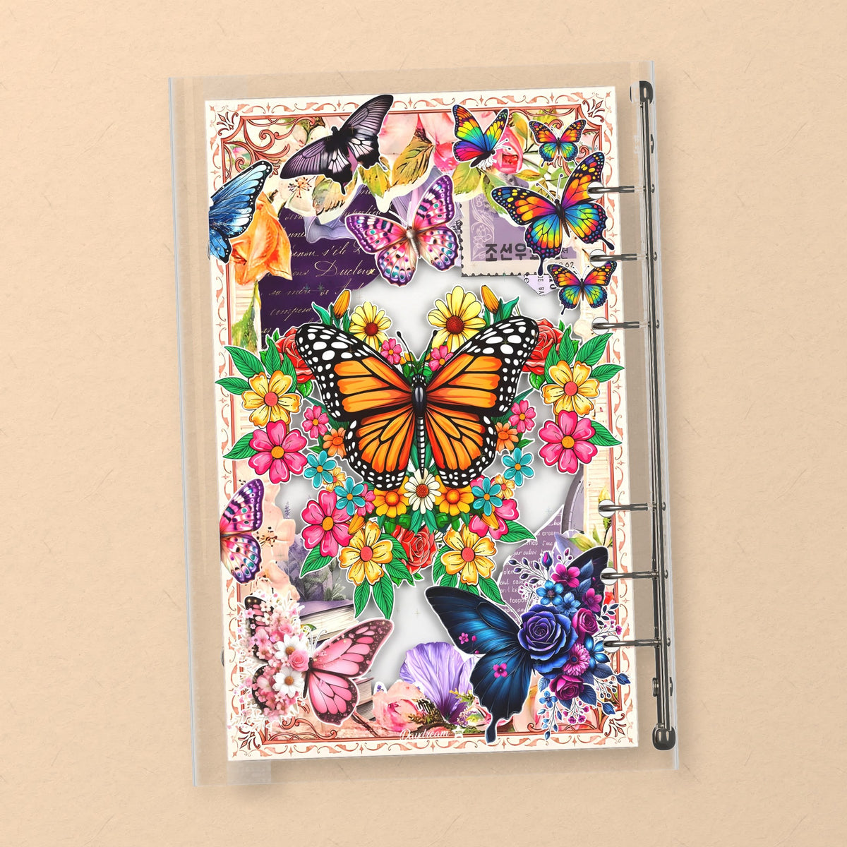 Rose Butterflies back cover design